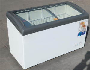 curved glass freezer unifrost refrigeration