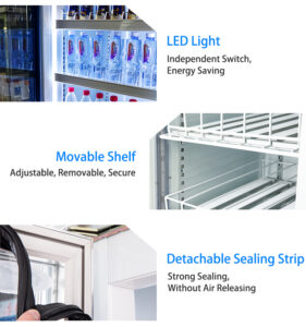 three glass showcase display chiller beverage cooler door deep freezer