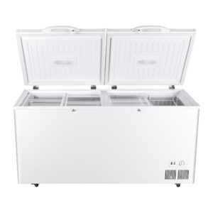 two door deep freezer open view