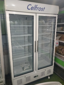 commercial chiller display showcase 600 litrer double door